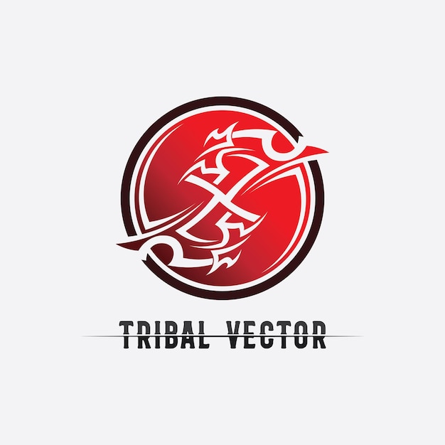 Tribal classic black ethnic tattoo icon vector illustration design logo