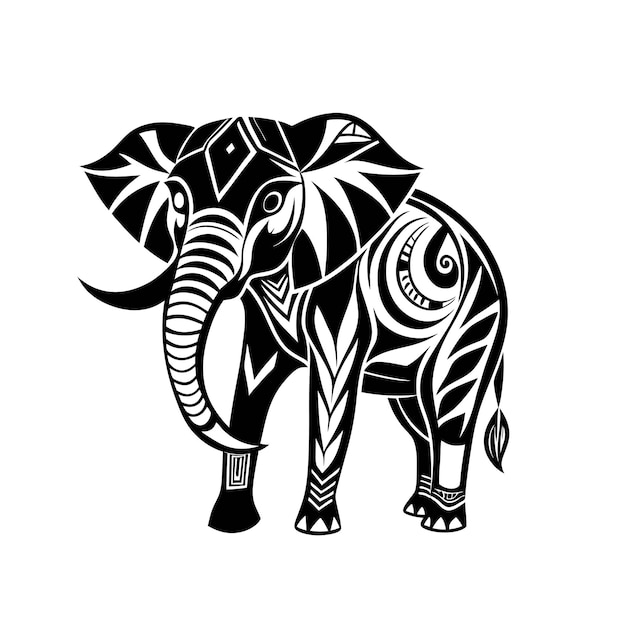 Vector tribal elephant abstract line art abstract line art