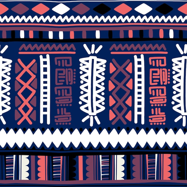 Tribal seamless pattern African aztec abstract geometric art print