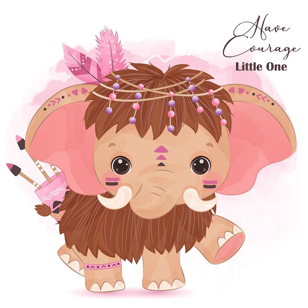 Tribal Series Cute Mammoth