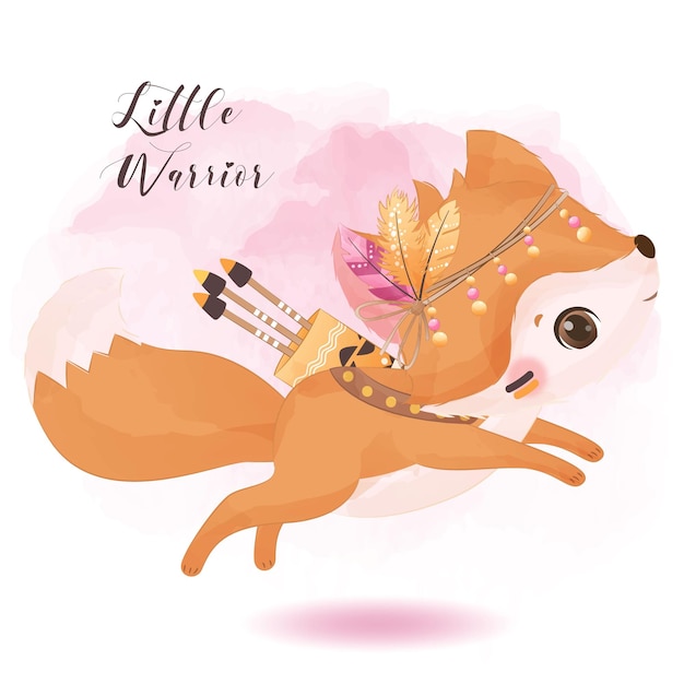 Tribal Series Little Fox Illustration