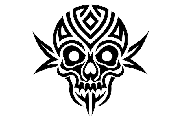 Vector tribal skull vector illustration bold tribal patterns amp symbols