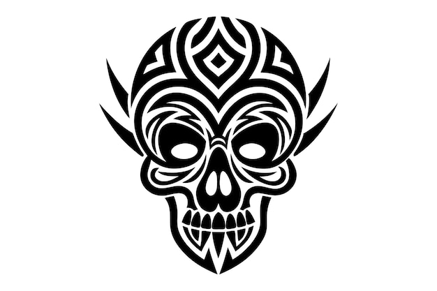 Vector tribal skull vector illustration bold tribal patterns amp symbols