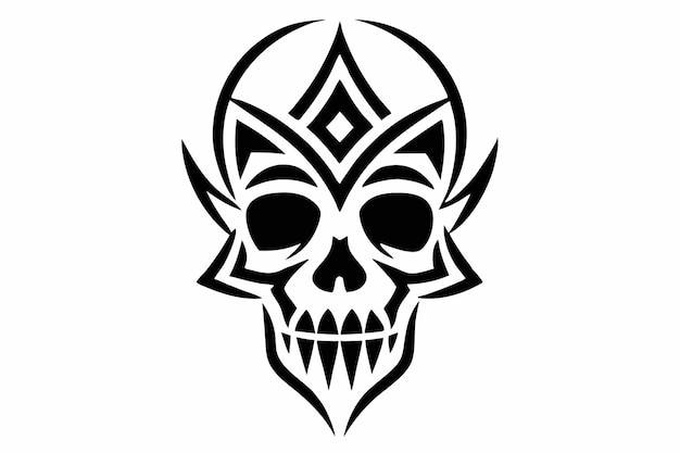 Vector tribal skull vector illustration bold tribal patterns amp symbols