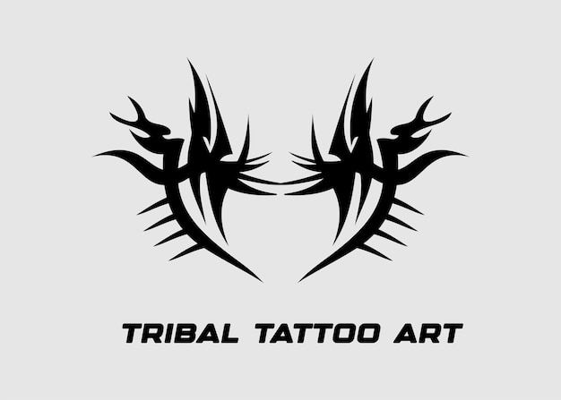 tribal tattoo art monster horn motif