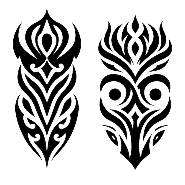 Vector tribal tattoo border element silhouette vector