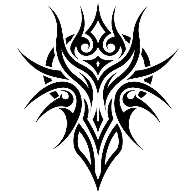 Vector a tribal tattoo illustration blackand white