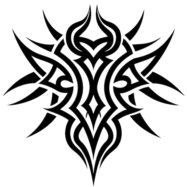 Vector a tribal tattoo illustration blackand white