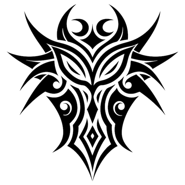 Vector a tribal tattoo illustration blackand white