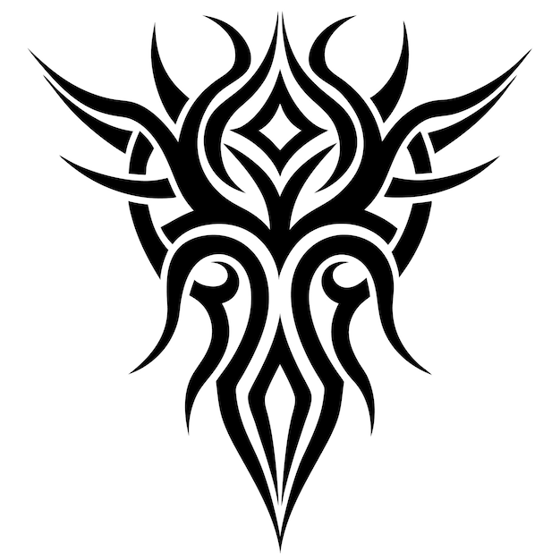 Vector a tribal tattoo illustration blackand white