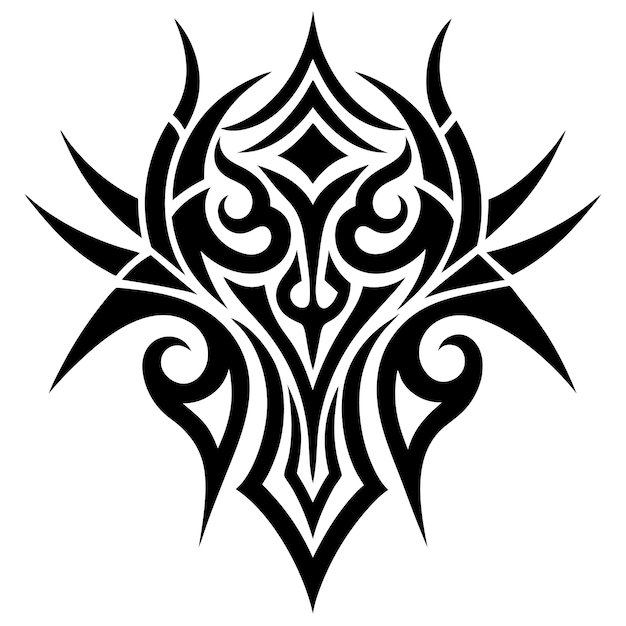 Vector a tribal tattoo illustration blackand white