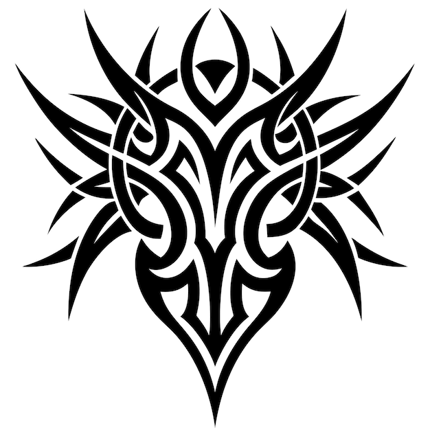 Vector a tribal tattoo illustration blackand white