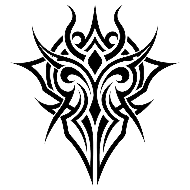 Vector a tribal tattoo illustration blackand white