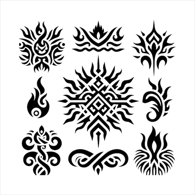 Vector tribal tattoo silhouette vector design template