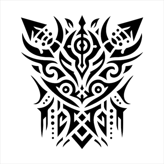 Vector tribal tattoo silhouette vector design template