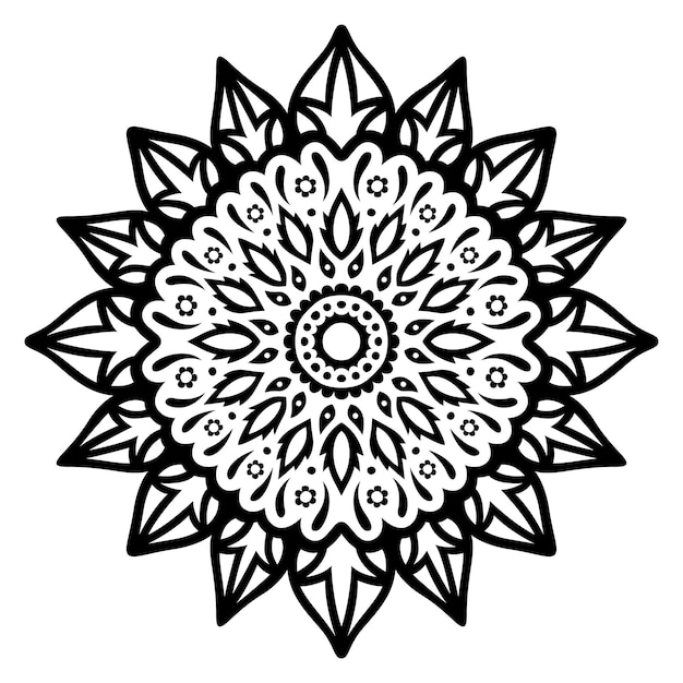 Tribal tattoo vector art with black floral pattern