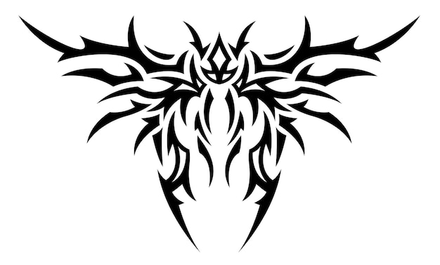 Tribal tattoo vector art with black monster