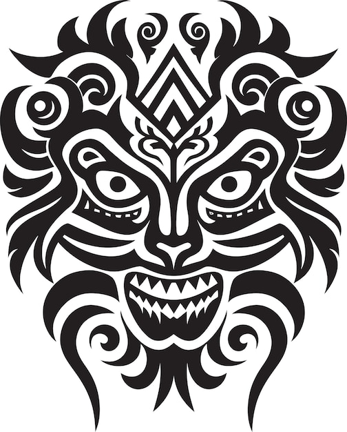 Tribal Treasures Dayak Pattern Vector Icon Embracing Indigenous Artistry Tribal Traditions Vector G