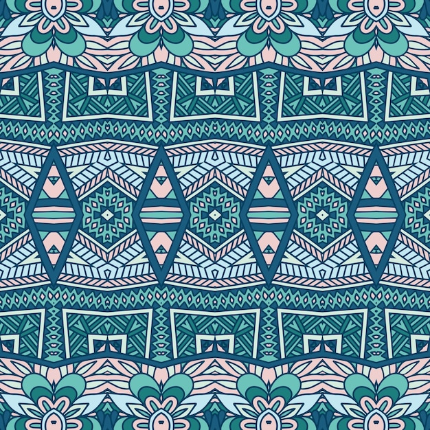 Tribal vintage abstract geometric ethnic seamless pattern ornamental doodle lines