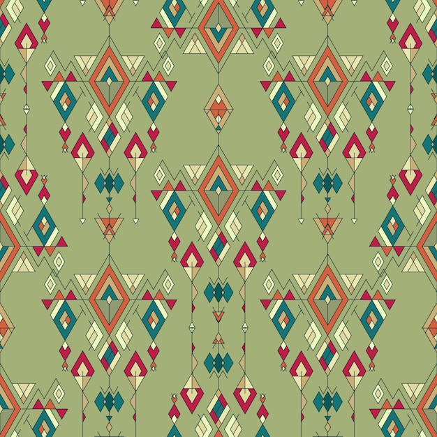 Vector tribal vintage ethnic seamless pattern