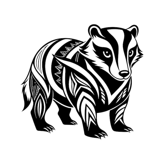 tribcheerfulgreeting cardmulti coloredpatternblack coloreditable stral badger abstract line art