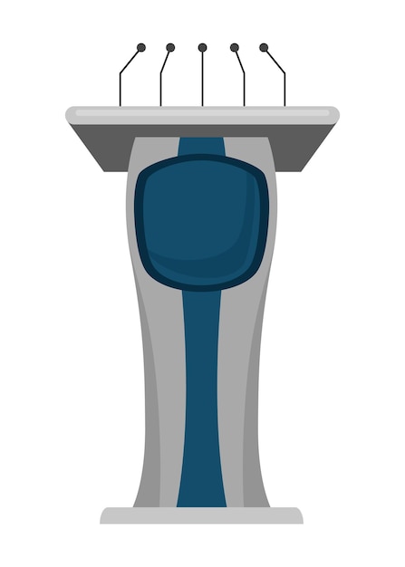 Tribune Stand or debate podium with microphone for speech Rostrum for business presentation or conference speech tribune Empty platform for speakers