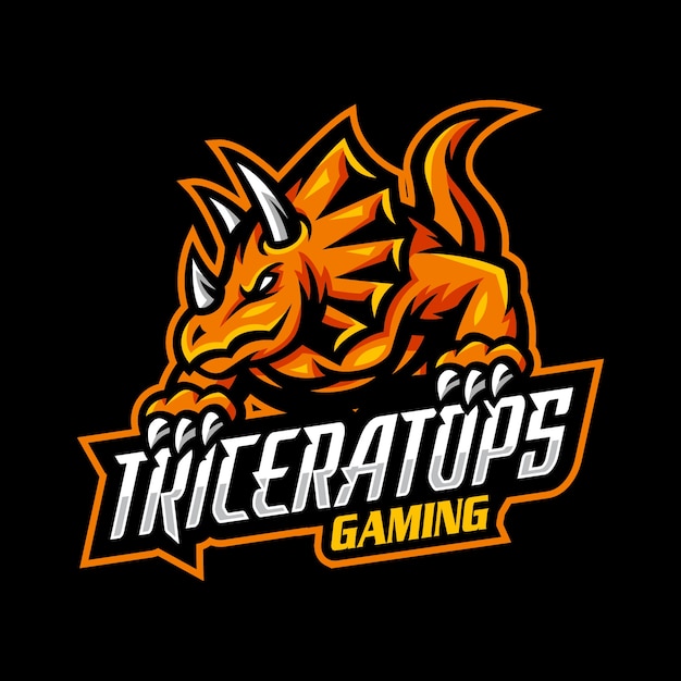 Triceratop esport logo mascot gaming