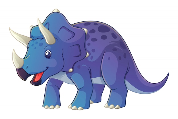 Triceratops Cartoon Illustration