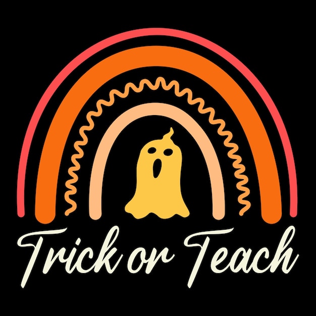 Vector trick or teach t shirt halloween t shirt design