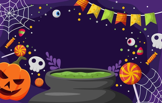 Trick or Treat Background with Halloween Elements