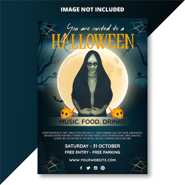 Trick or treat halloween flyer template