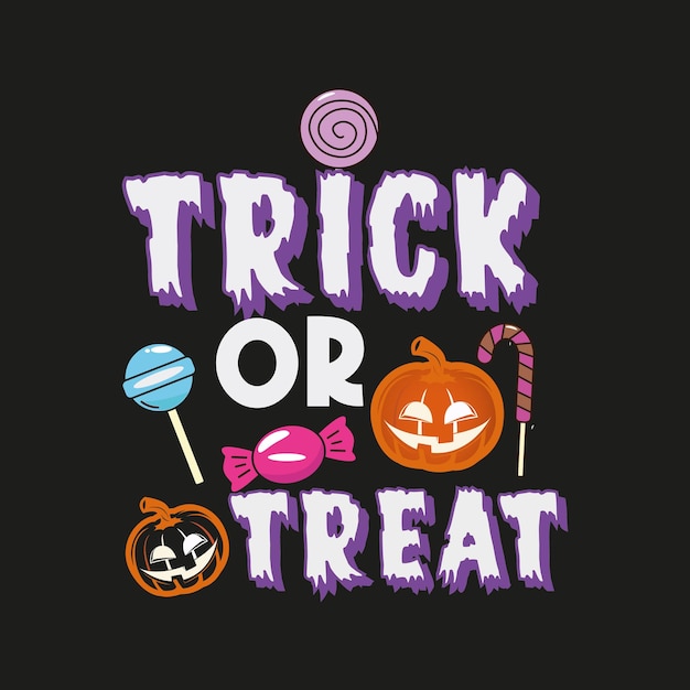 Trick or Treat Halloween t-shirt illustration