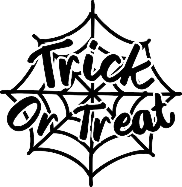 Trick or treat lettering illustration