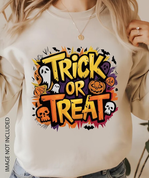 Trick or Treat TShirt Design for Halloween Festive