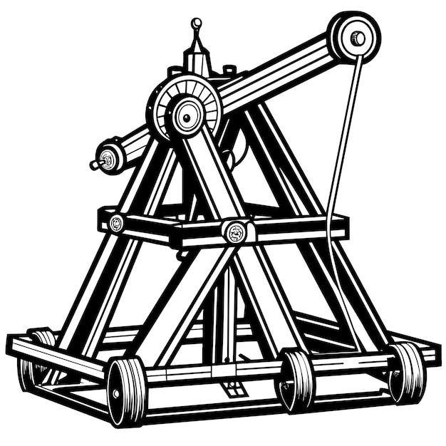 Tricycle in the shape of a tower illustration