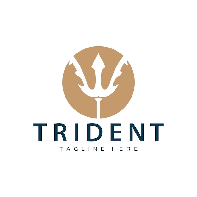 Trident logo design spear weapon vector sea king poseidon neptune symbol template