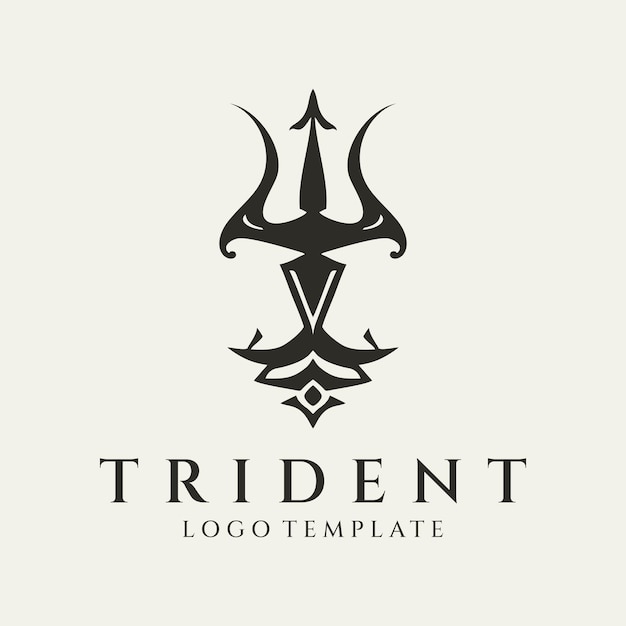 Trident logo design vector illustration