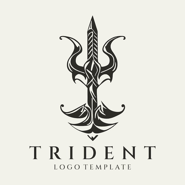 Trident logo design vector illustration