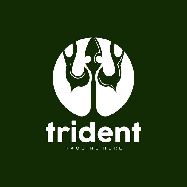 Trident Logo Elegant Simple Minimalist Design Zeus God Weapon Vector Templete Illustration Symbol Icon