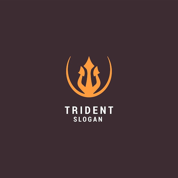 Trident logo icon design template Elegant luxury premium vector