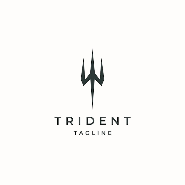 Trident logo icon design template flat vector