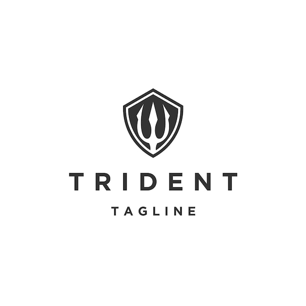 Trident logo icon design template flat vector