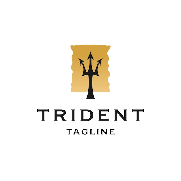 Trident logo icon design template flat vector