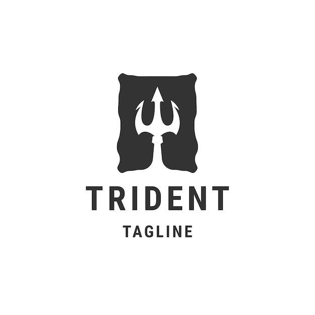 Trident logo icon design template flat vector