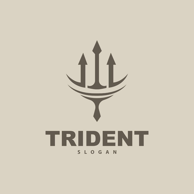 Trident Logo Vector Magic Spear of Poseidon Neptune Triton King Design Template Icon Brand Illustration