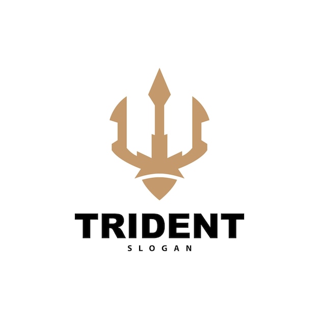 Trident Logo Vector Magic Spear of Poseidon Neptune Triton King Design Template Icon Brand Illustration