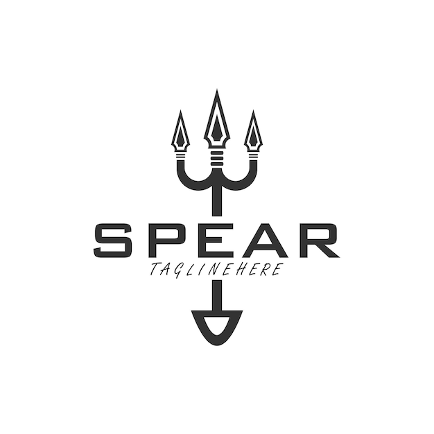 Vector trident spear logo or spearhead logo design