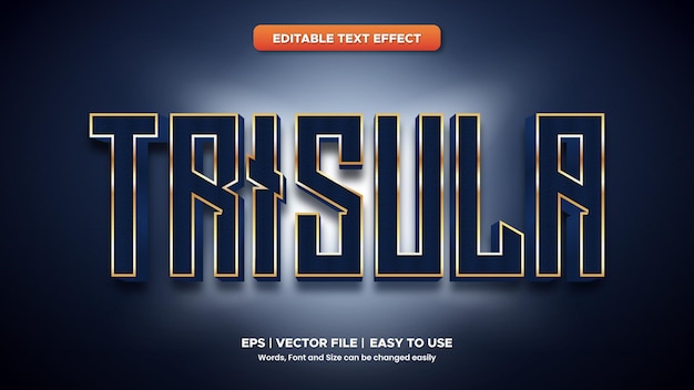 Vector trident text effect 3d style for movie titles headers posters editable