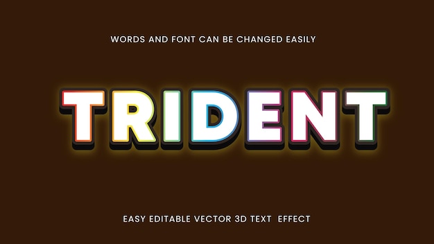 Trident vector editable text effect design