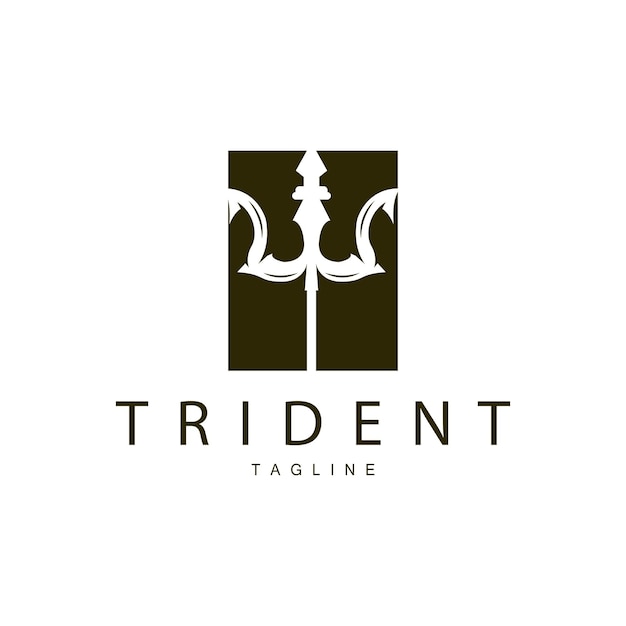 Trident Weapon Logo Vector Spear of King Poseidon Neptune Symbol Template Design